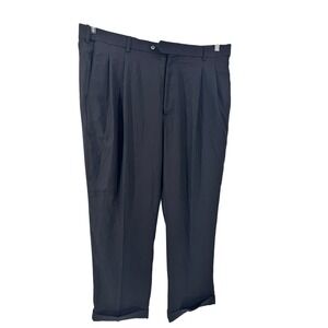 MAZARI Pants 42x30 New Black‎ Pleated Comfort Extender Dress Pants Style RM100